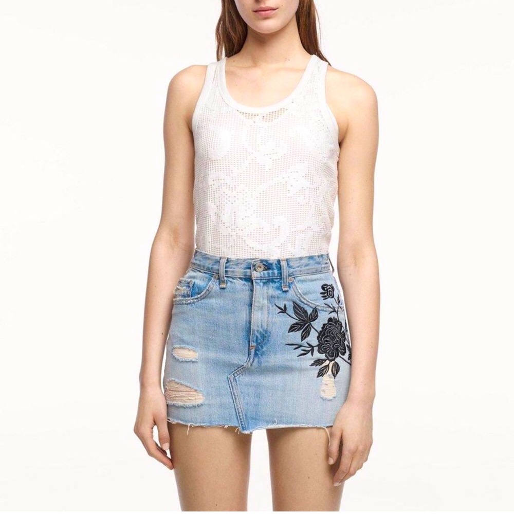 RAG& BONE Dive Embroidered Skirt